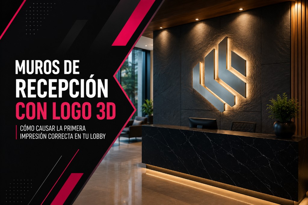 Muros de recepción con logo 3D: cómo causar la primera impresión correcta en tu lobby